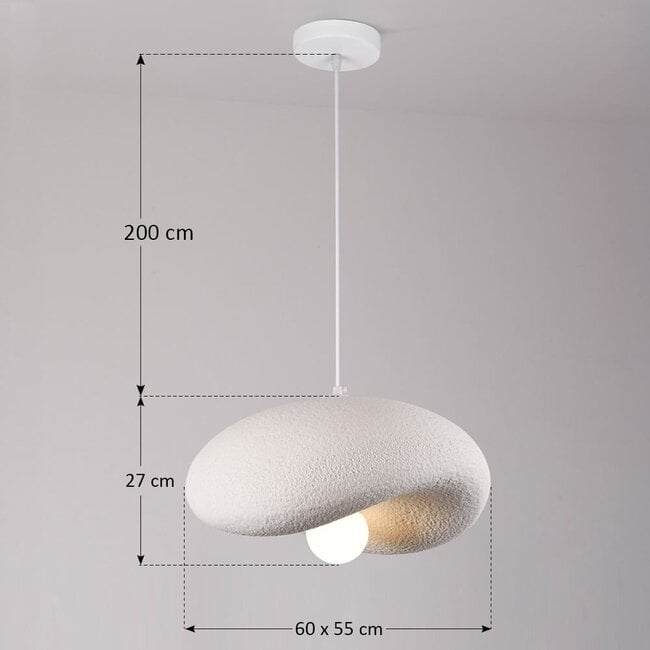 pendant light Kawa large - white stone effect