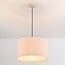 pendant light Aureo - beige linen shade with travertine effect