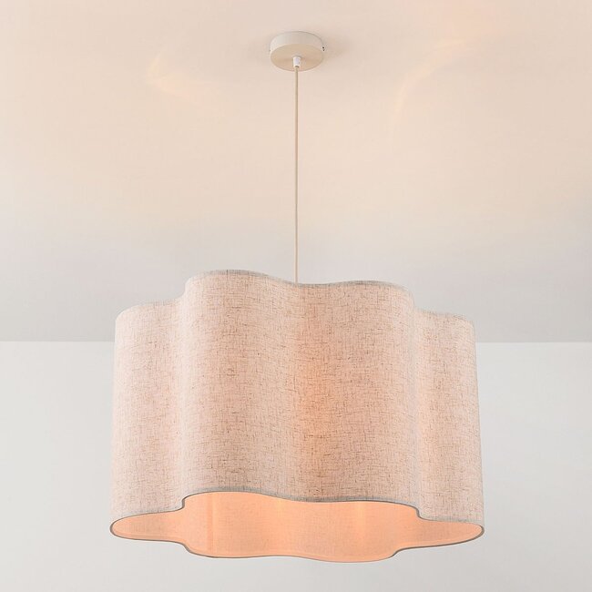 pendant light Hiras Ø40 cm - beige with linen shade