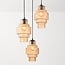 3-light designer pendant light with amber glass - Orina