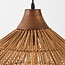 Pendant light Suki made of hand-woven rattan with wooden detail Ø49 cm