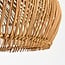 Pendant light Suki made of hand-woven rattan with wooden detail Ø49 cm