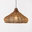 pendant light Suki - hand-woven rattan with wooden detail