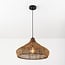 pendant light Suki - hand-woven rattan with wooden detail