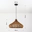 pendant light Suki - hand-woven rattan with wooden detail