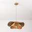Rattan pendant light Arua Ø50 - hand-woven double shade with gold detail