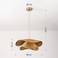Rattan pendant light Arua with hand-woven double shade and golden detail Ø50 cm