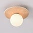ceiling light Cenno - travertine look with opal white glass