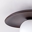Ceiling light Ruvo in dark brown wood and opal white glass