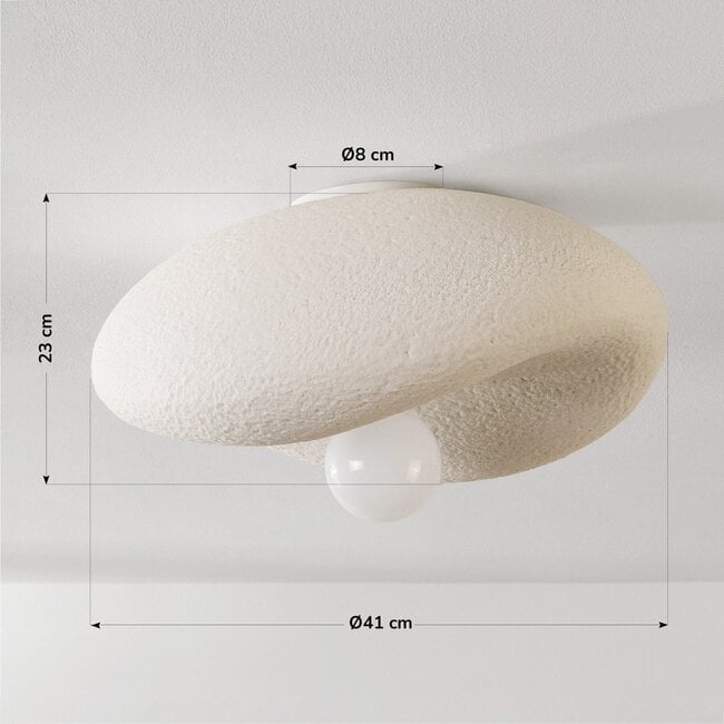 Wabi Sabi ceiling light Kawa with white stone effect - 41 cm