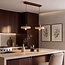 Japandi 2-light Salvi pendant light in travertine (natural stone) and wood