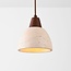 Japandi Marena pendant light in travertine (natural stone) and wood