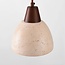 Japandi pendant light Marena - travertine (natural stone) and wood