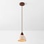 Japandi pendant light Marena - travertine (natural stone) and wood