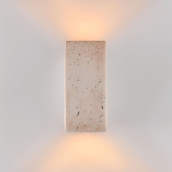 Wall light Elira in travertine (natural stone) – up & down light