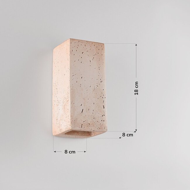 Wall light Elira in travertine (natural stone) – up & down light