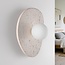 Lucio wall light in travertine (natural stone) with glass globe