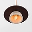 Pendant light Caelio in travertine (natural stone) with wooden detail