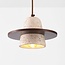 pendant light Caelio - travertine (natural stone) with wooden detail