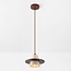 Pendant light Caelio in travertine (natural stone) with wooden detail