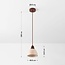 Japandi pendant light Marena - travertine (natural stone) and wood
