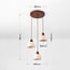 3-light Japandi pendant light Marena - travertine (natural stone) and wood