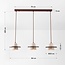 3-light Japandi pendant light Caelio - travertine (natural stone) and wood