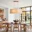 Minimalist pendant light Lureva beige with linen shade, 2-light
