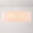 Minimalist pendant light Lureva beige with linen shade, 2-light