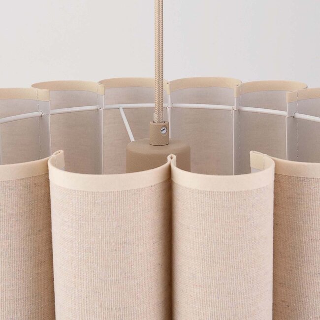 Pendant light Celine with pleated linen shade in beige