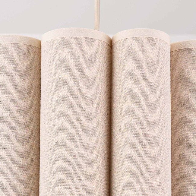 Pendant light Celine with pleated linen shade in beige
