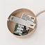 Pendant light Isolde beige with ribbed opal white glass