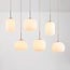 6-light pendant light Odalyn - beige with ribbed opal white glass