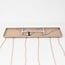 6-light pendant light Odalyn - beige with ribbed opal white glass