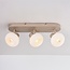 Serolde beige ceiling light with 3 adjustable ribbed opal white glass shades