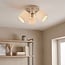 Beige Avan ceiling light with 3 adjustable linen shades