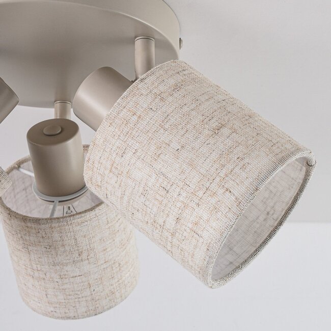 ceiling light Avan - beige with 3 adjustable linen shades