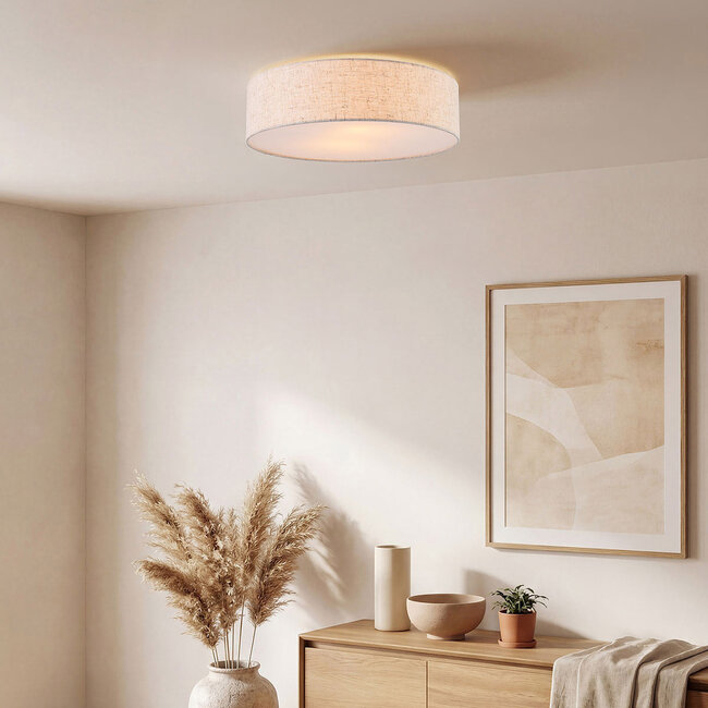 Ceiling light Avani with linen shade and diffuser