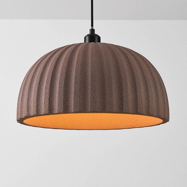 Wabi Sabi pendant light Kawasu - stone effect in warm brown