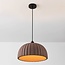 Wabi Sabi pendant light Kawasu - stone effect in warm brown