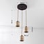 3-light tubular pendant light Alva in travertine (natural stone)