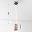 Luxury tubular pendant light Alva in travertine (natural stone)