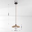 Japandi pendant light Sasso in travertine (natural stone) and wood
