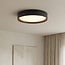 Modern Palomo black ceiling light with ribbed edge and 3-step dimmable LEDs