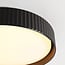 Modern Palomo black ceiling light with ribbed edge and 3-step dimmable LEDs
