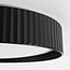 Modern Palomo black ceiling light with ribbed edge and 3-step dimmable LEDs
