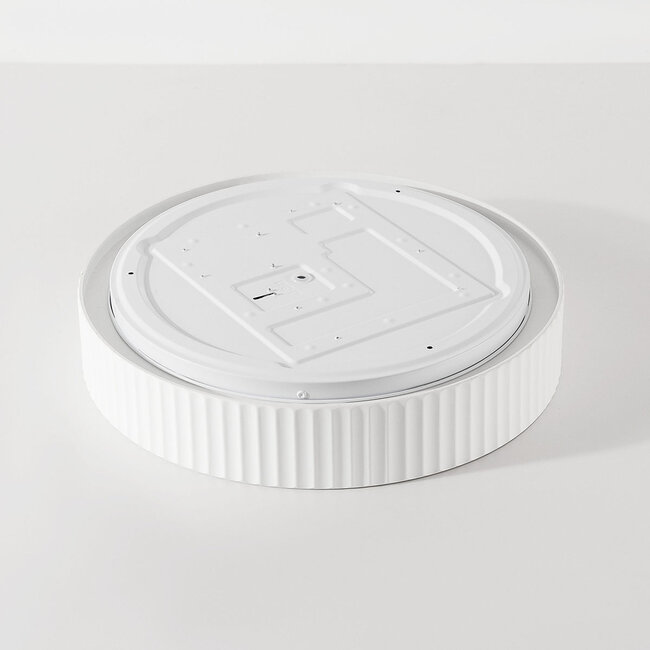 Ceiling light Palomo white with ribbed edge and 3-step dimmable LEDs