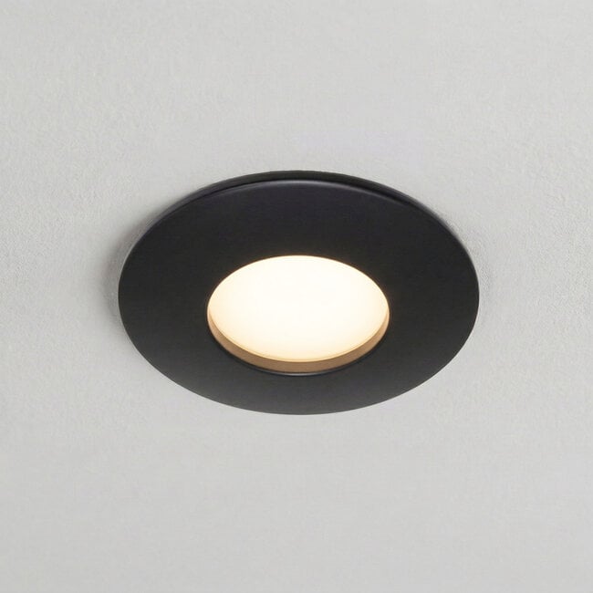 Recessed spotlight Rex in black for the bathroom