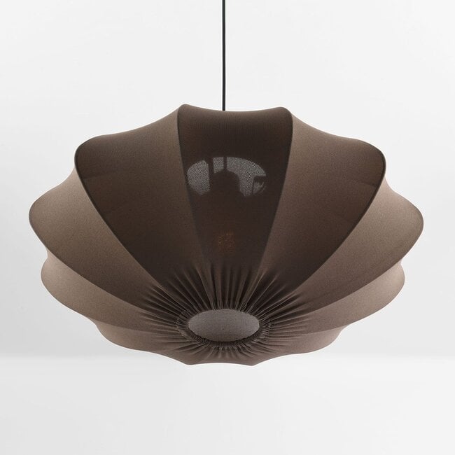 Pendant lamp Elyora in brown fabric