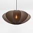 Pendant lamp Elyora in brown fabric